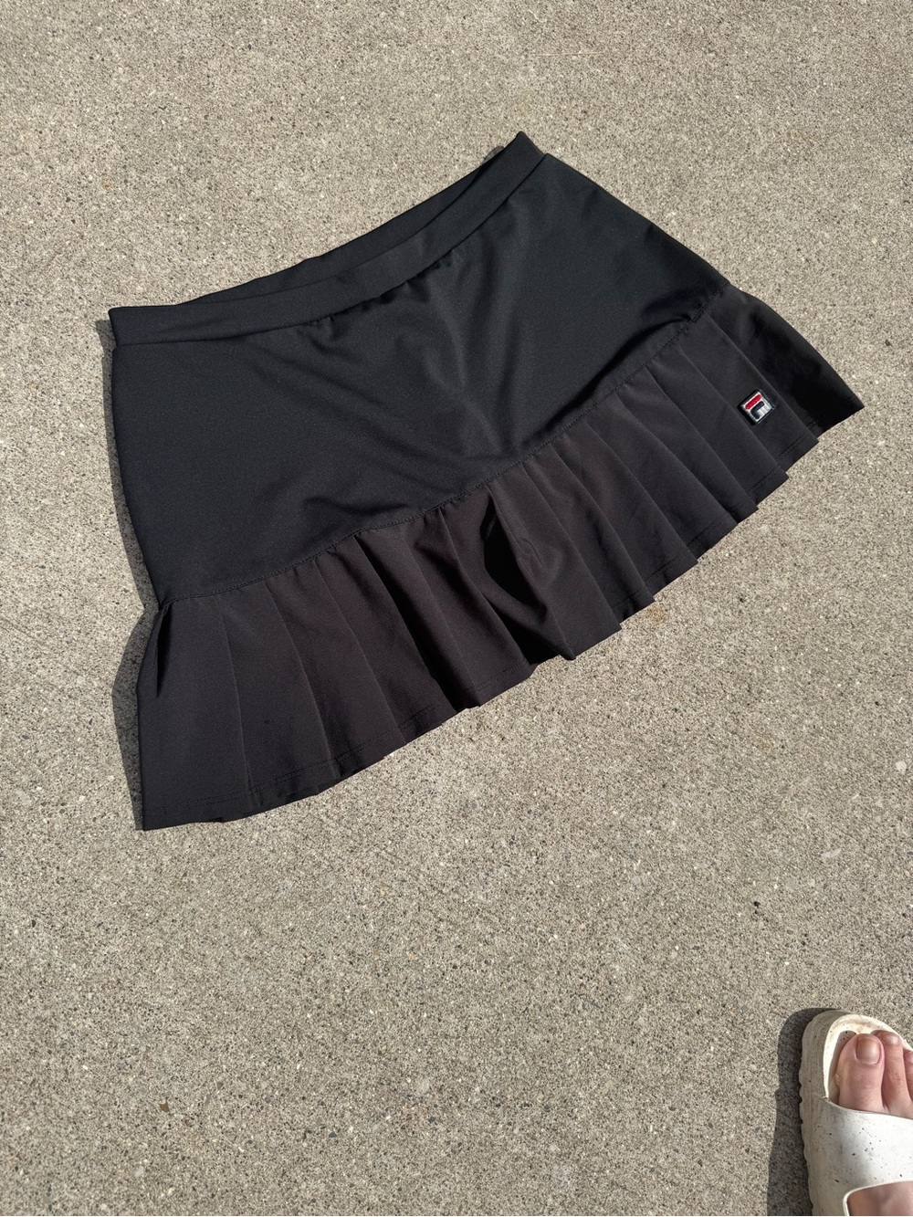 Fila Black Athletic Pleated Skirt with Logo